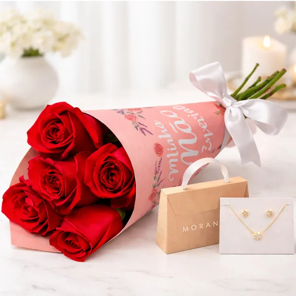 Buquê de Rosas e Conjunto Morana - Especial de Maes - Imagem 3